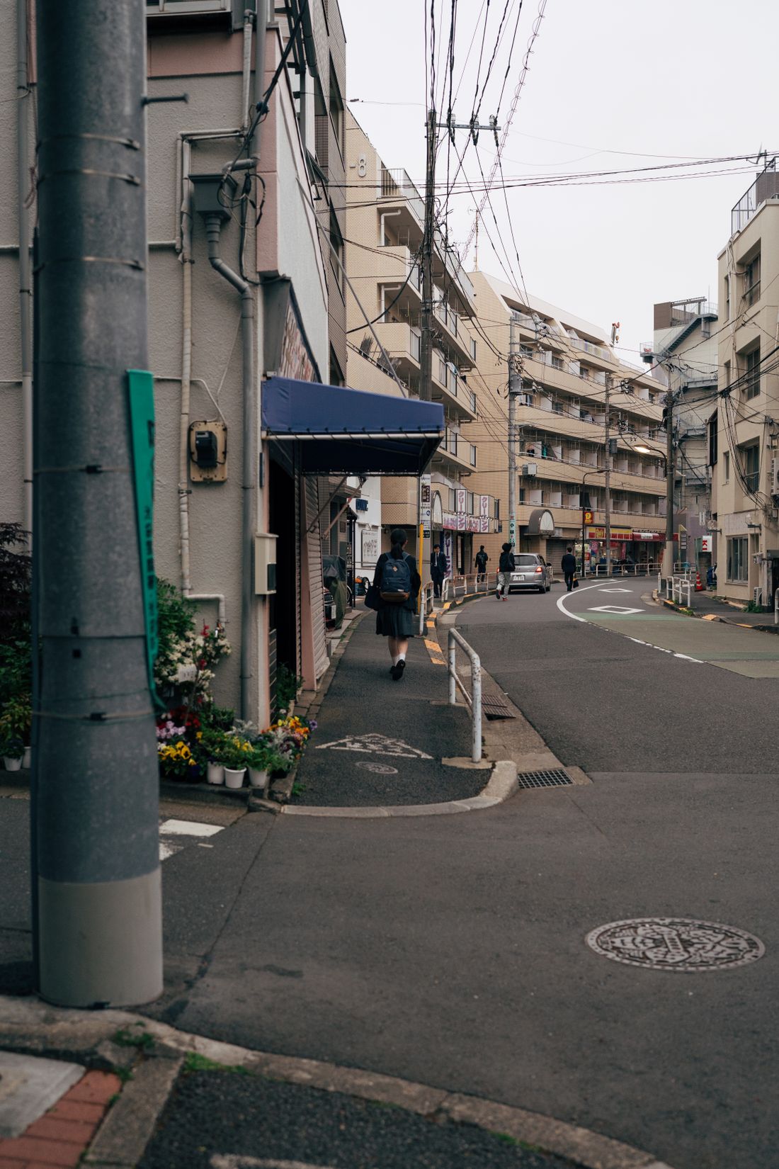 朝の光が差す静かな住宅街の路地